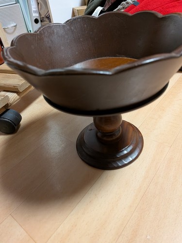 Holz schale mit fuß - fuß, vintage
