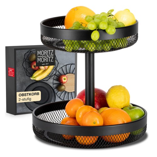 Obst etagere schwarz - schwarz, metall