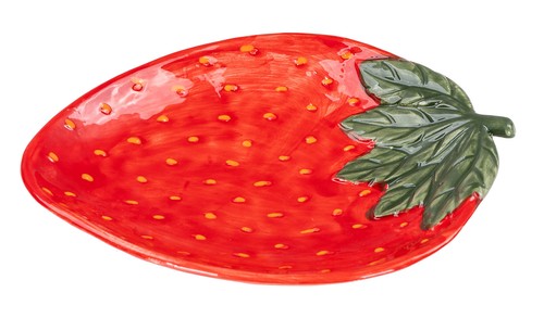 Teller erdbeere keramik 26cm - teller,